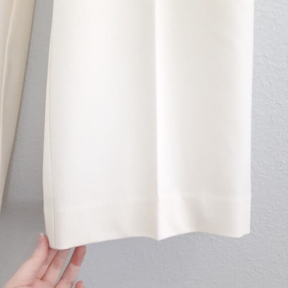 Norton Mccnaughton High Waisted Straight Leg Trousers White Dress Pants Size 10 - Picture 5 of 11